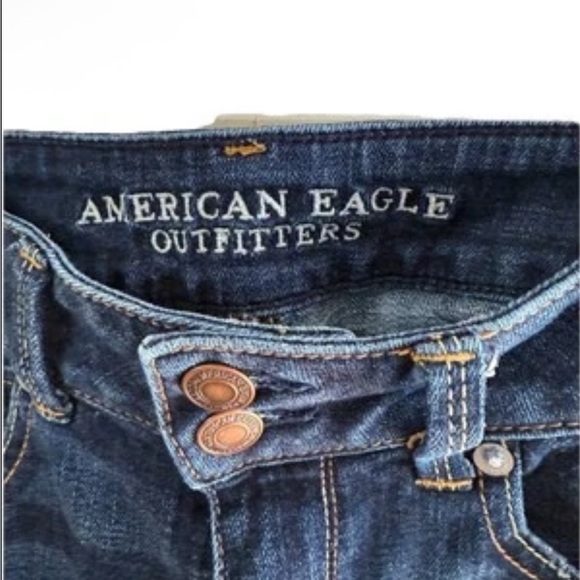 Womens Blue Denim Jeans American Eagle - Picture 4 of 4
